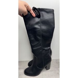 Style & Co Knee‎ High Boots Size 9 Black Block Heel Dress Boots NEW